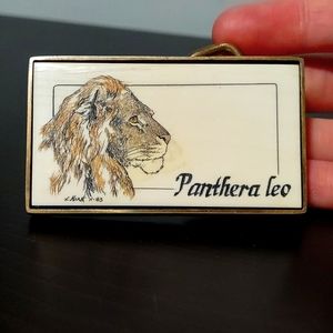 BTS Brass Lion Panthera Leo Belt Buckle
